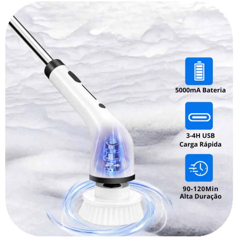 Escova 9 em 1 Recarregáveis Para limpezas Profundas - Azzary