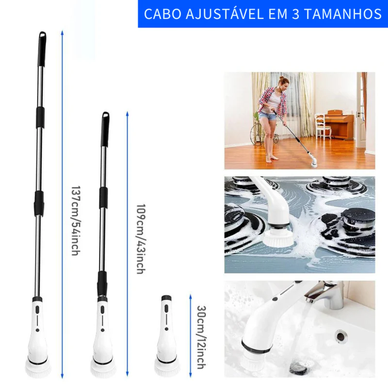 Escova 9 em 1 Recarregáveis Para limpezas Profundas - Azzary