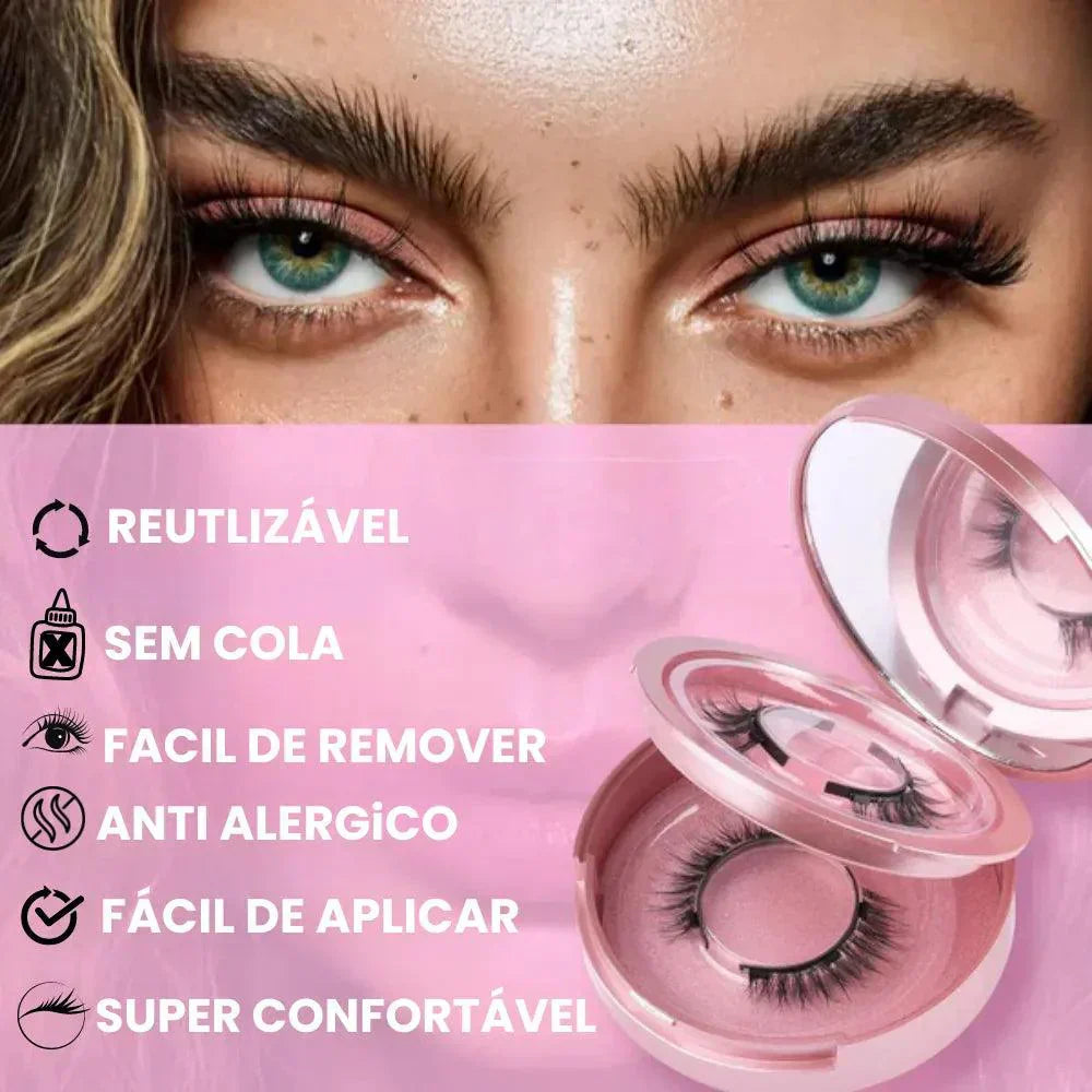 Cílios magnéticos Reutilizáveis Eyelashes™ + Aplicador de brinde